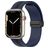 Mobigear Stripe Mag Silikon Apple Watch Armband Magnetverschluss - 49/46/45/44 mm - Schwarz / Marineblau