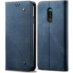 Mobigear Denim Slim Xiaomi Redmi 8A Hülle Klapphülle Geldbörse - Blau