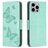 Mobigear Butterfly iPhone 15 Pro Max Hülle Klapphülle Geldbörse - Grün