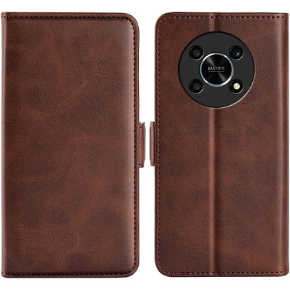 Mobigear Slim Magnet HONOR Magic 4 Lite Hülle Klapphülle Geldbörse - Braun