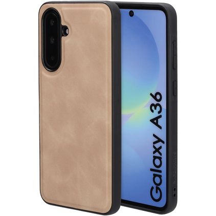 Mobiparts Classic Samsung Galaxy A36 MagSafe Hülle TPU,Kunstleder Backcover - Moonstone Beige