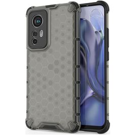 Mobigear Honeycomb Xiaomi 12 Hülle Hardcase Backcover Stoßfest - Schwarz