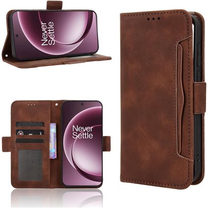 Mobigear Slide Wallet OnePlus 15 Hülle Klapphülle Geldbörse - Braun
