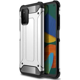 Mobigear Outdoor Samsung Galaxy A03s Hülle Hardcase Backcover Stoßfest - Silber