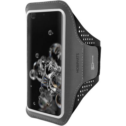 Mobiparts Comfort Fit Handyhalterung Joggen Samsung Galaxy S20 Ultra Sporthülle Neopren Sportarmband - Schwarz