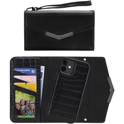 Mobilize Elegant Magnet iPhone 12 Mini Hülle Abnehmbare 2in1 Clutch - Black Croco