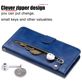 Mobigear Zipper iPhone 17 Pro Hülle Klapphülle Geldbörse - Blau