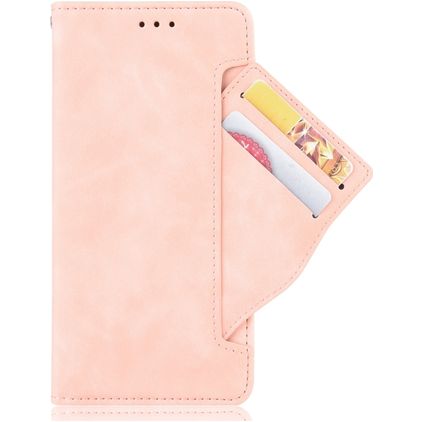 Mobigear Slide Wallet Motorola One Hyper Hülle Klapphülle Geldbörse - Pink