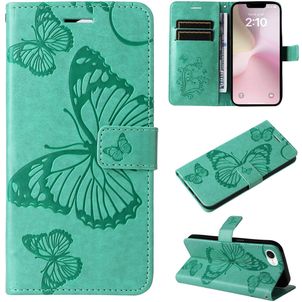 Mobigear Butterfly iPhone 16e Hülle Klapphülle Geldbörse - Grün
