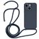 Mobigear Lanyard iPhone 15 Plus Silikon Handykette - Dunkelblau