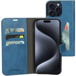 Mobiparts Classic Wallet iPhone 15 Pro Max Hülle Klapphülle Geldbörse - Steel Blue