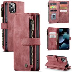 Caseme C30 iPhone 13 Hülle Klapphülle Geldbörse - Rot