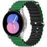 Mobigear Ocean Silikon Smartwatch Armband Dornschließe - 22 mm - Schwarz / Grün