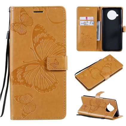 Mobigear Butterfly Xiaomi Mi 10T Lite Klapphülle Portemonnaie - Cognac