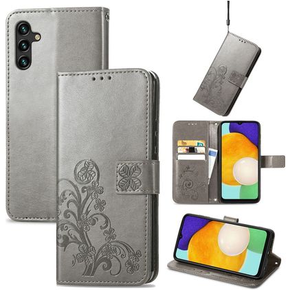 Mobigear Clover Samsung Galaxy A13 5G Klapphülle Portemonnaie - Grau