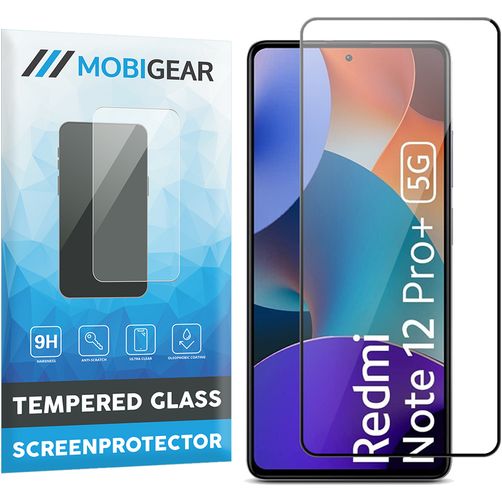 Mobigear Premium Xiaomi Redmi Note 12 Pro Plus Panzerglas Gehärtetes Glas Displayschutz - Hüllenfreundlich - Schwarz
