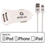 Mobilize Dual USB Auto Ladegerät Apple Lightning 1 Meter 24W - Weiß