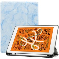 Mobigear Tri-Fold Marble iPad Air 3 (2019) Hülle Klapphülle + Stifthalter - Blau