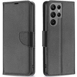 Mobigear Excellent Samsung Galaxy S23 Ultra Hülle Klapphülle Geldbörse - Schwarz