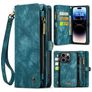Caseme 008 iPhone 14 Pro Hülle Abnehmbare 2in1 Klapphülle Geldbörse - Blau