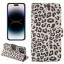 Mobigear Leopard iPhone 14 Pro Hülle Klapphülle Geldbörse - Braun