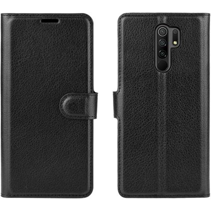 Mobigear Classic Xiaomi Redmi 9 Hülle Klapphülle Geldbörse - Schwarz