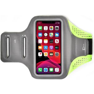 Mobigear Easy Fit Handyhalterung Joggen iPhone 13 Pro Sporthülle Neopren Sportarmband - Grün