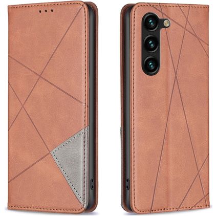 Mobigear Rhombus Slim Samsung Galaxy S24 Plus Hülle Klapphülle - Braun