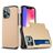Mobigear Card iPhone 14 Hülle Hardcase Backcover Stoßfest mit Kartenhalter - Gold