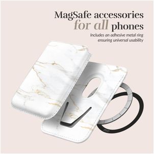 MIO Kartenetui - 3 Karten - MagSafe Kompatibel - White Marble