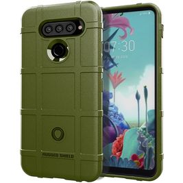 Mobigear Rugged Shield LG K51s Hülle Flexibles TPU Backcover Stoßfest - Grün
