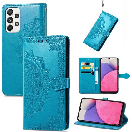 Mobigear Mandala Samsung Galaxy A33 Hülle Klapphülle Geldbörse - Blau