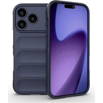 Mobigear Bumpy iPhone 18 Pro Hülle Flexibles TPU Backcover - Dunkelblau
