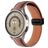 Mobigear Stitched Leder Smartwatch Armband Magnetverschluss - 22 mm - Braun