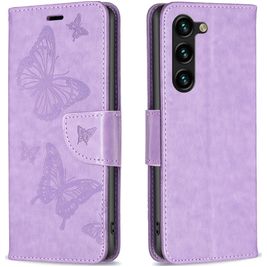 Mobigear Butterfly Samsung Galaxy S24 Plus Hülle Klapphülle Geldbörse - Lila