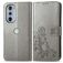 Mobigear Clover Motorola Edge 30 Pro Hülle Klapphülle Geldbörse - Grau