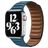 Mobigear Bumpy Leder Apple Watch Armband Magnetverschluss - 49/46/45/44 mm - Blau