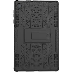 Mobigear Tire Lenovo Tab M10 Plus Stoßfeste Hardcase Hülle + Ständer - Schwarz