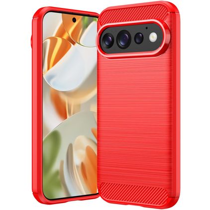 Mobigear Brushed Slim Google Pixel 11 Hülle Flexibles TPU Backcover - Rot