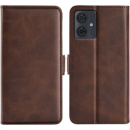 Mobigear Slim Magnet Motorola Moto G54 Hülle Klapphülle Geldbörse - Braun