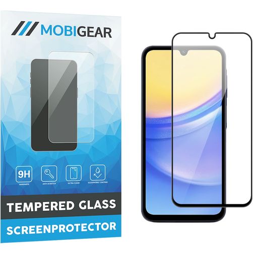 Mobigear Premium Samsung Galaxy A15 Panzerglas Displayschutz - Hüllenfreundlich - Schwarz