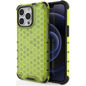 Mobigear Honeycomb iPhone 14 Pro Max Hülle Hardcase Backcover Stoßfest - Grün