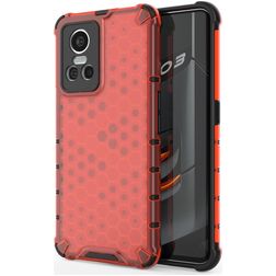 Mobigear Honeycomb Realme GT Neo 3 Hülle Hardcase Backcover Stoßfest - Rot