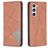Mobigear Rhombus Slim Samsung Galaxy S23 Hülle Klapphülle - Braun