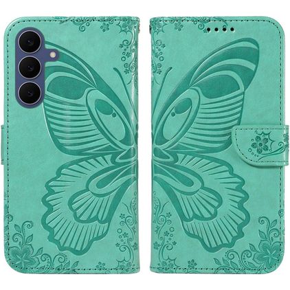 Mobigear Butterfly Samsung Galaxy S26 FE Hülle Klapphülle Geldbörse - Grün