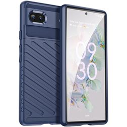 Mobigear Groove Google Pixel 6a Hülle Flexibles TPU Backcover - Blau