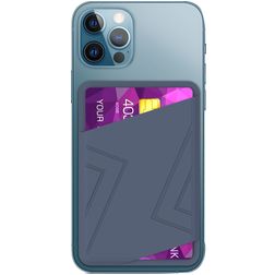 Mobigear Wallet Pouch Silikon Kartenhalter - 2 Karten - MagSafe-kompatibel - Blau