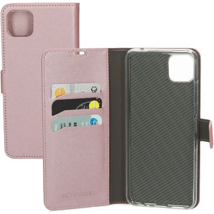Mobiparts Saffiano Wallet Samsung Galaxy A22 5G Klapphülle Portemonnaie - Pink
