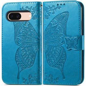 Mobigear Butterfly Google Pixel 8a Hülle Klapphülle Geldbörse - Blau