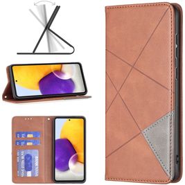 Mobigear Rhombus Slim Samsung Galaxy A73 Hülle Klapphülle - Braun